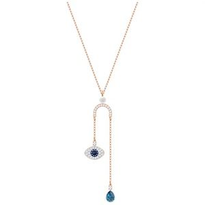 Swarovski Duo Evil Eye Y Necklace in Rose Gold